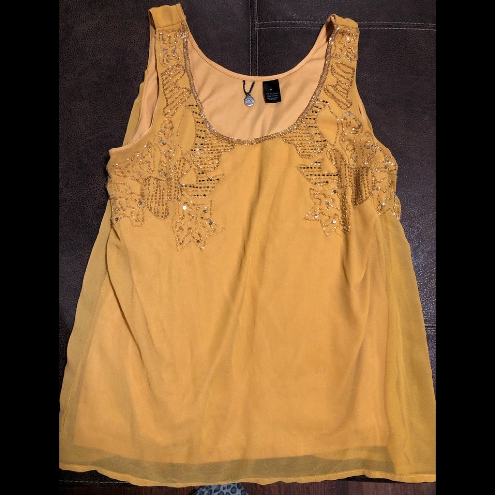 Yellow miss me fashion tank top